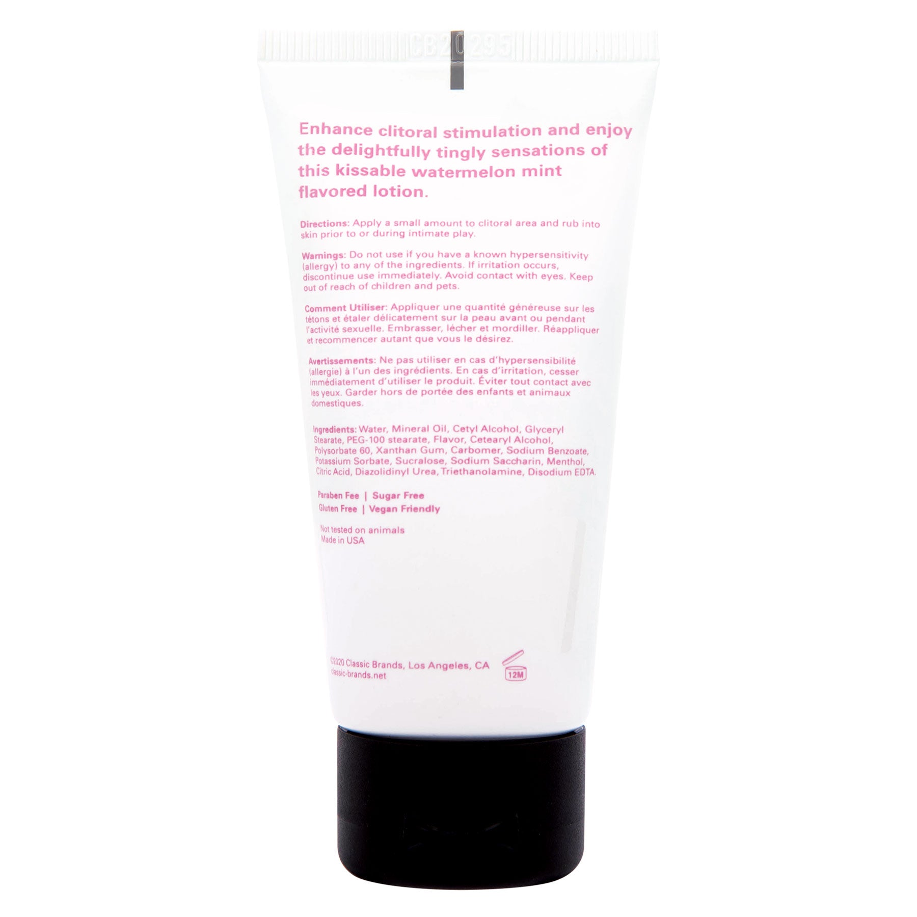 Joy Buzzer Arousal Balm Watermelon 1.5 Oz tube with mint flavored lotion for enhanced clitoral stimulation.