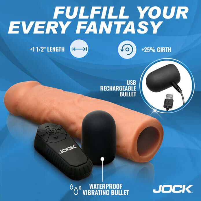 Jock Vibrating Penis Extension with Remote - Medium-2