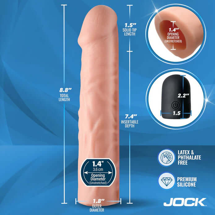 Jock Vibrating Penis Extension with Remote - Light-3
