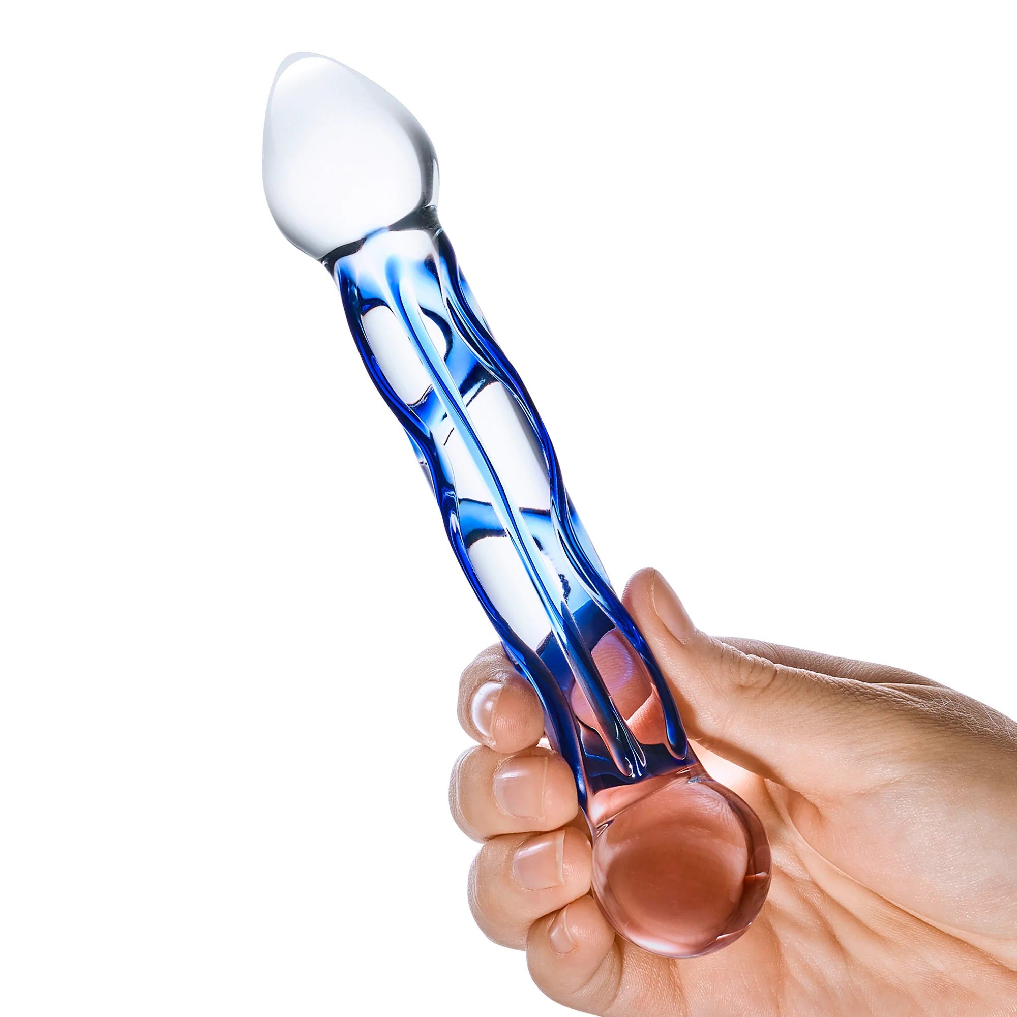 6.5 Inch Full Tip Textured Glass Dildo-3