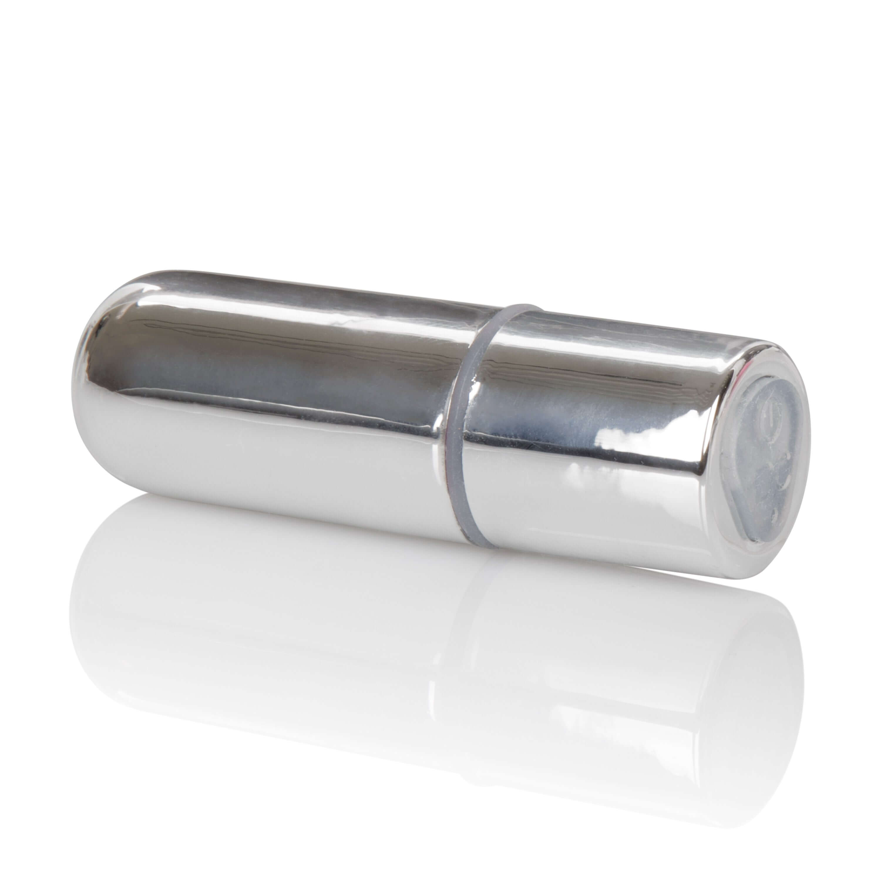 Rechargeable Mini Bullet Vibrator in a sleek silver design, perfect for discreet pleasure on the go.