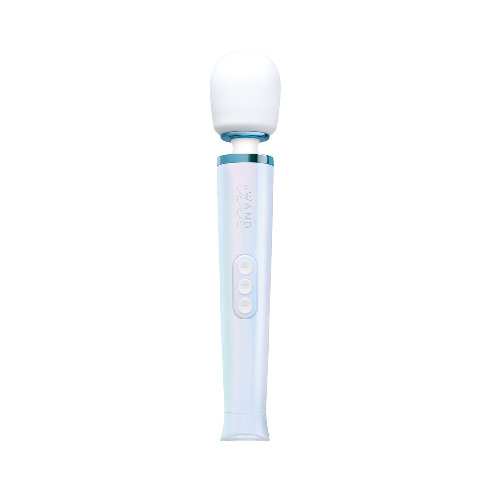 Le Wand Dive Submersible Vibrating Massager Seashell in sleek, stylish design with multiple function buttons.