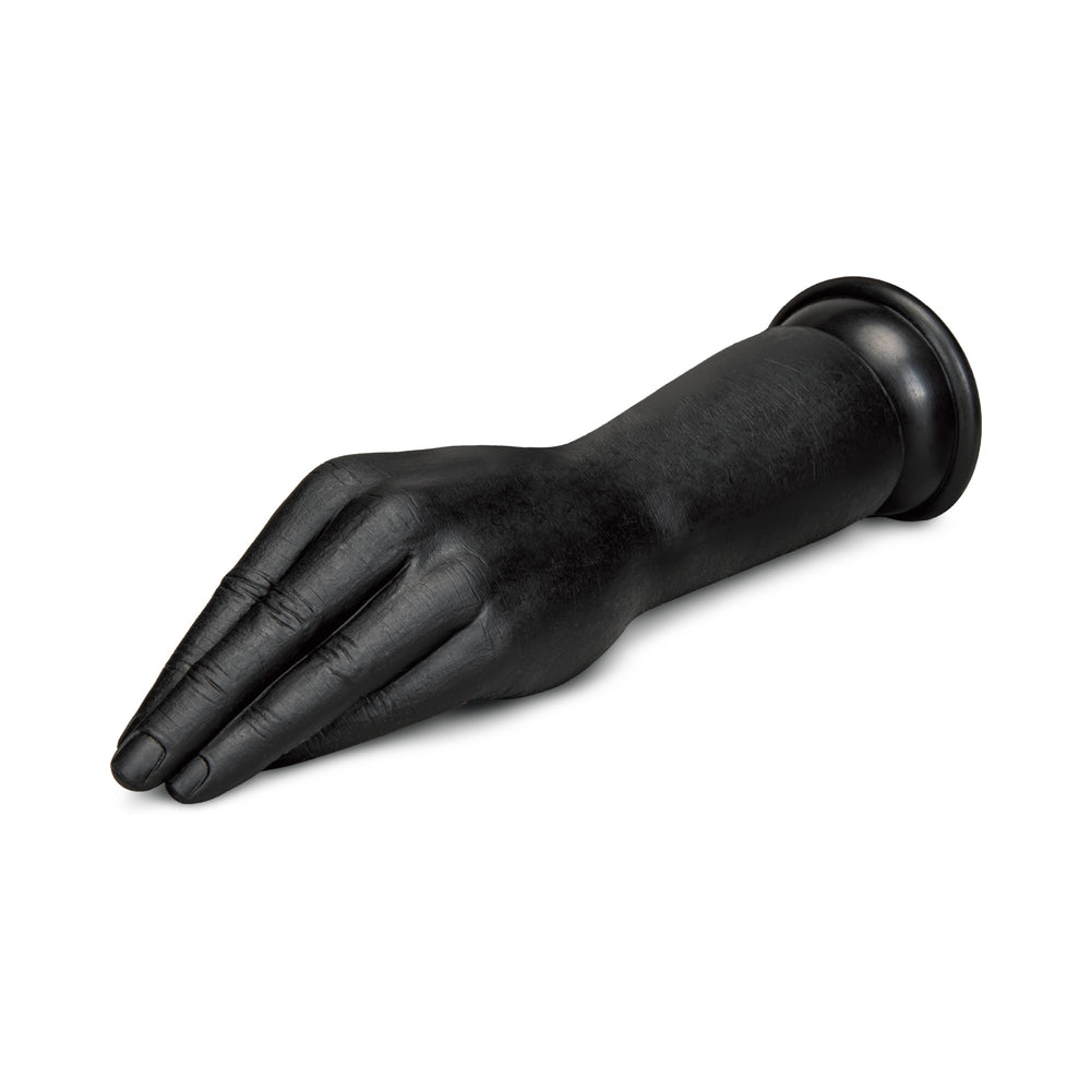 B-vibe Essentials Silicone Hand Fisting Dildo Black, realistic design for deep, satisfying sensations in hand play.