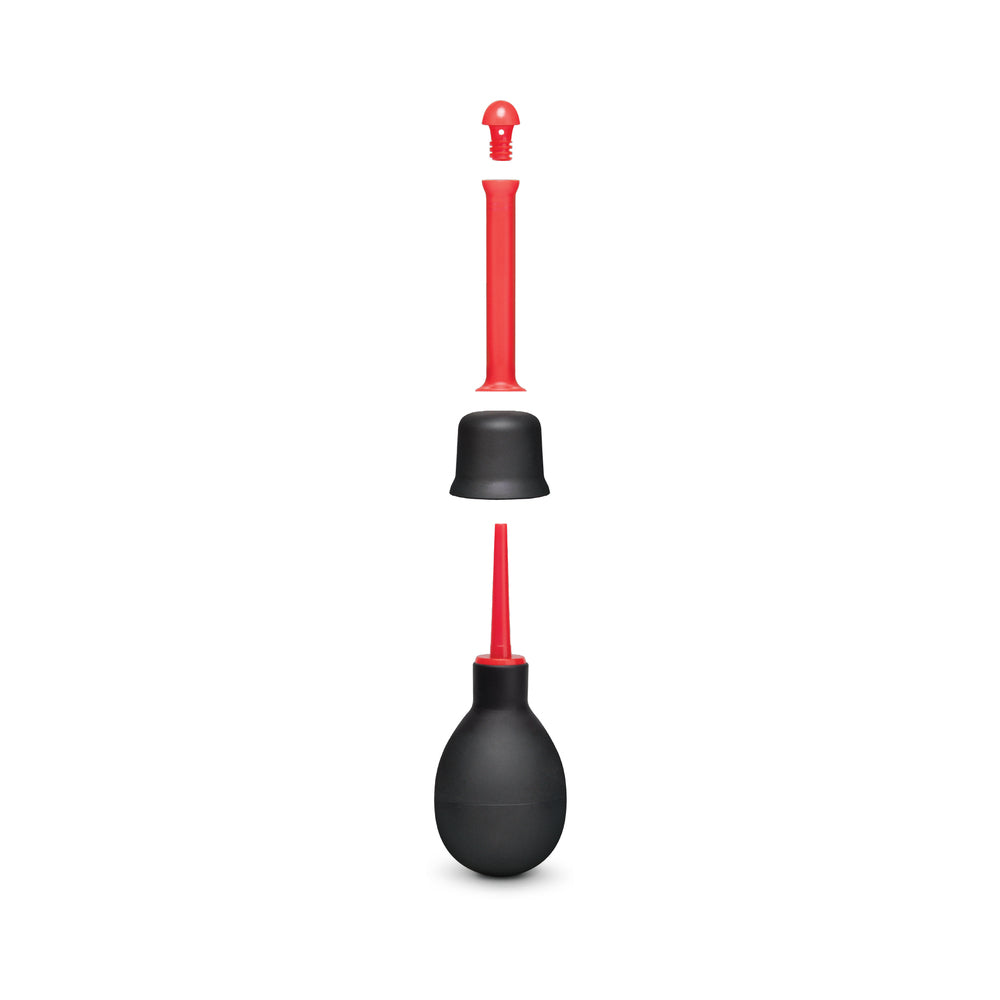 b-Vibe Essentials Mini Travel Enema Set 30 ml with squeezable bulb and flexible heads for anal hygiene.