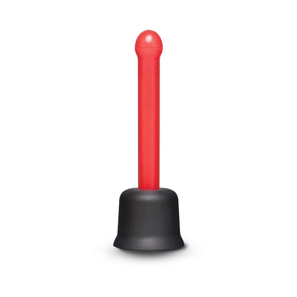 b-Vibe Essentials Mini Travel Enema Set 30 ml red enema nozzle on black base for anal hygiene.