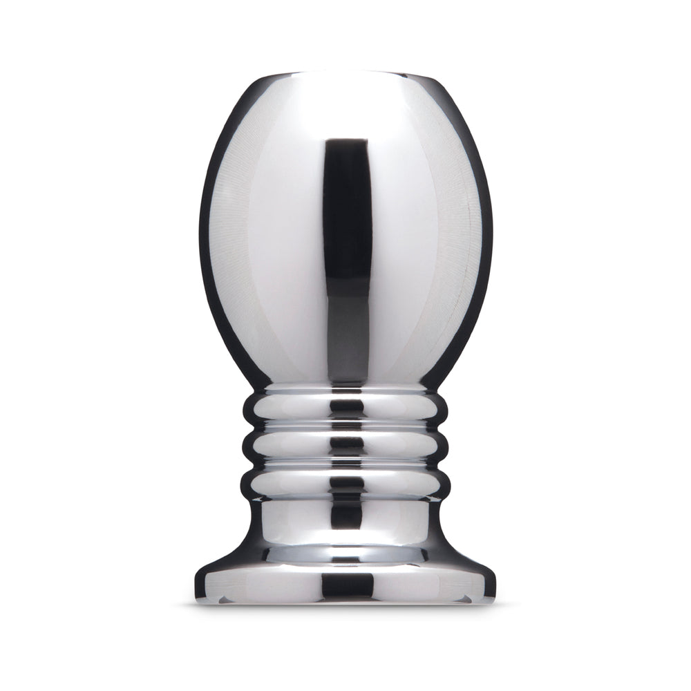 b-Vibe Essentials 2.75 Inch Aluminum Hollow Tunnel Butt Plug showcasing sleek design and smooth finish.