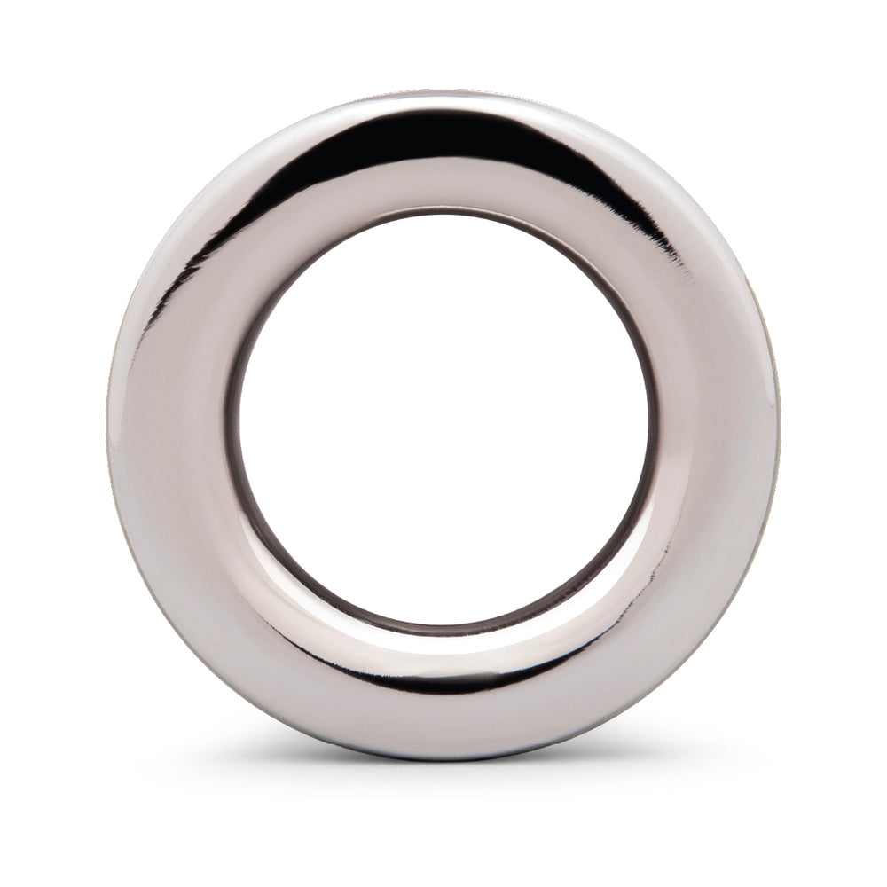 b-Vibe Essentials 3 Inch Aluminum Hollow Tunnel Butt Plug with sleek design and hollow opening for anal play.