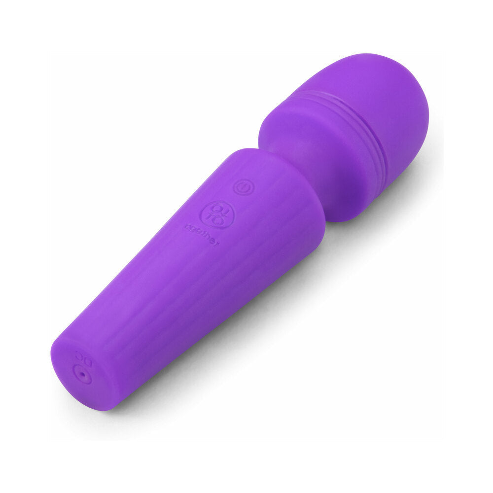 Together Glow On The Go Mini Wand Vibrator in vibrant purple color, compact design for discreet pleasure.