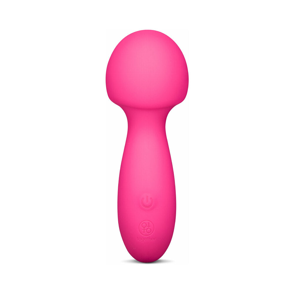 Together Spark On The Go Mini Wand Vibrator in vibrant pink, compact design for powerful sensations anytime.