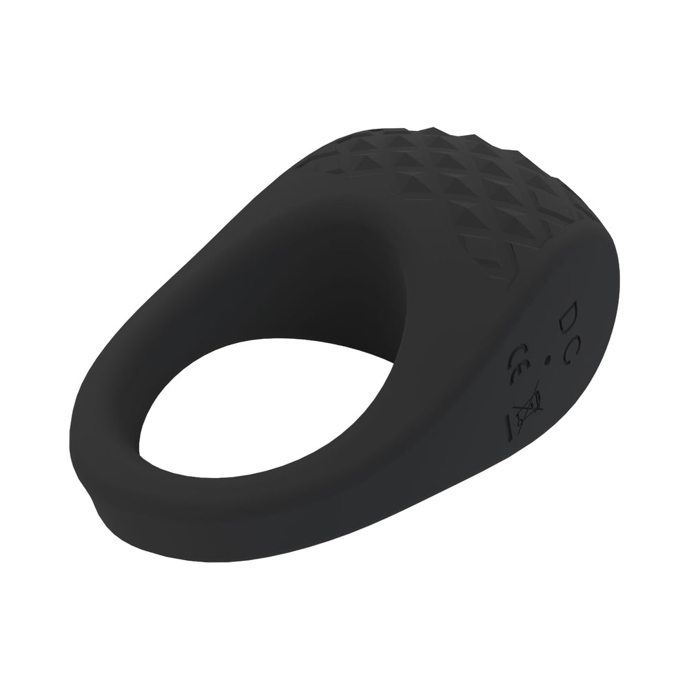 Screaming O Big O Pro Blaster Vibrating Cock Ring Black in silicone with textured surface for enhanced pleasure.