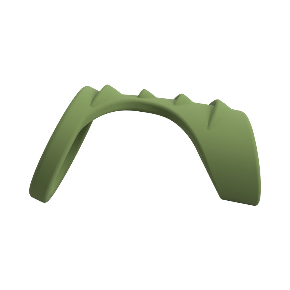 Screamin' Dragon Forest Dragon G-spot Texture Ring Green showcasing its anatomical design and textured surface for pleasure.