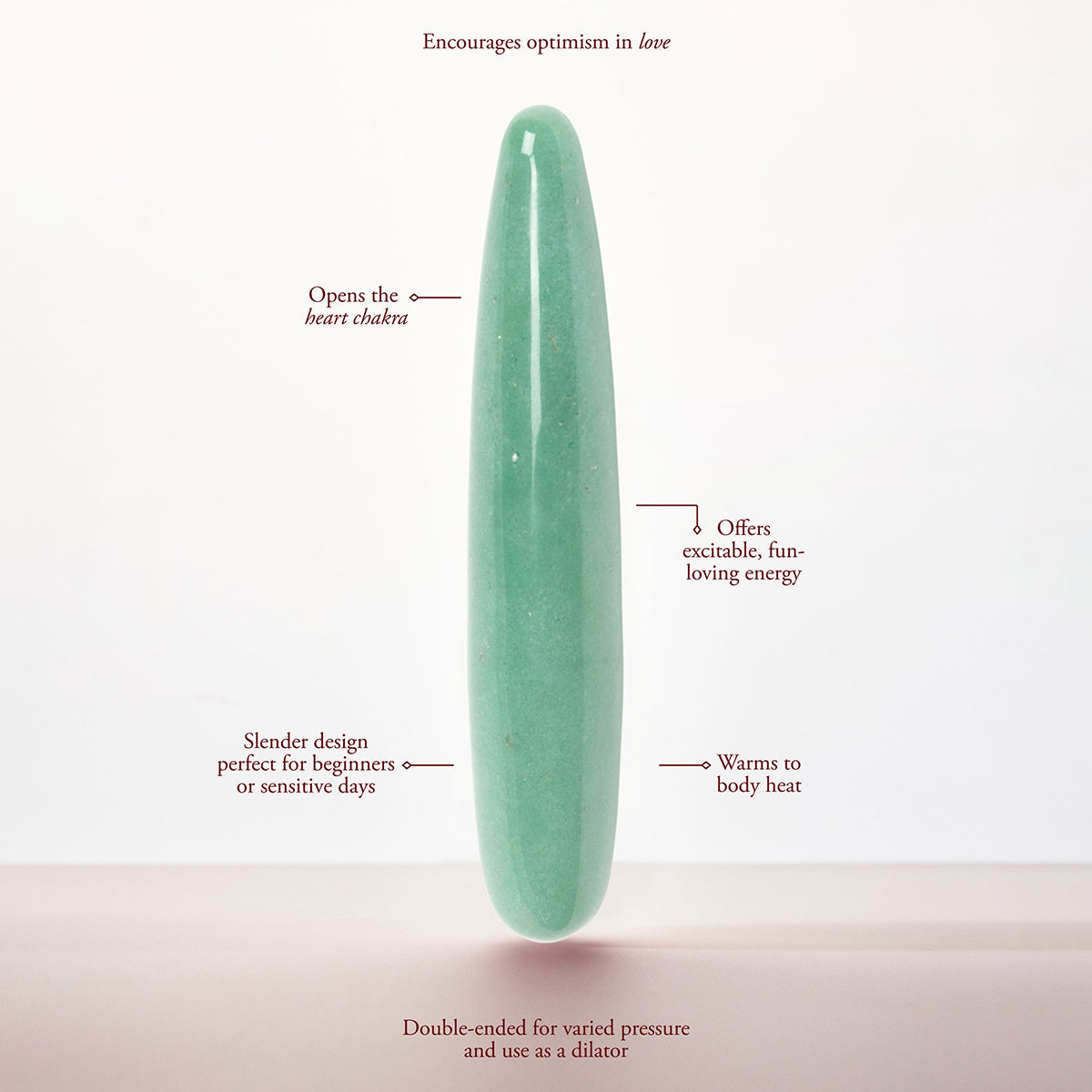 Chakrubs Indian Jade Slim Dildo showcasing a slender design made of Indian jade, ideal for intimate wellness.