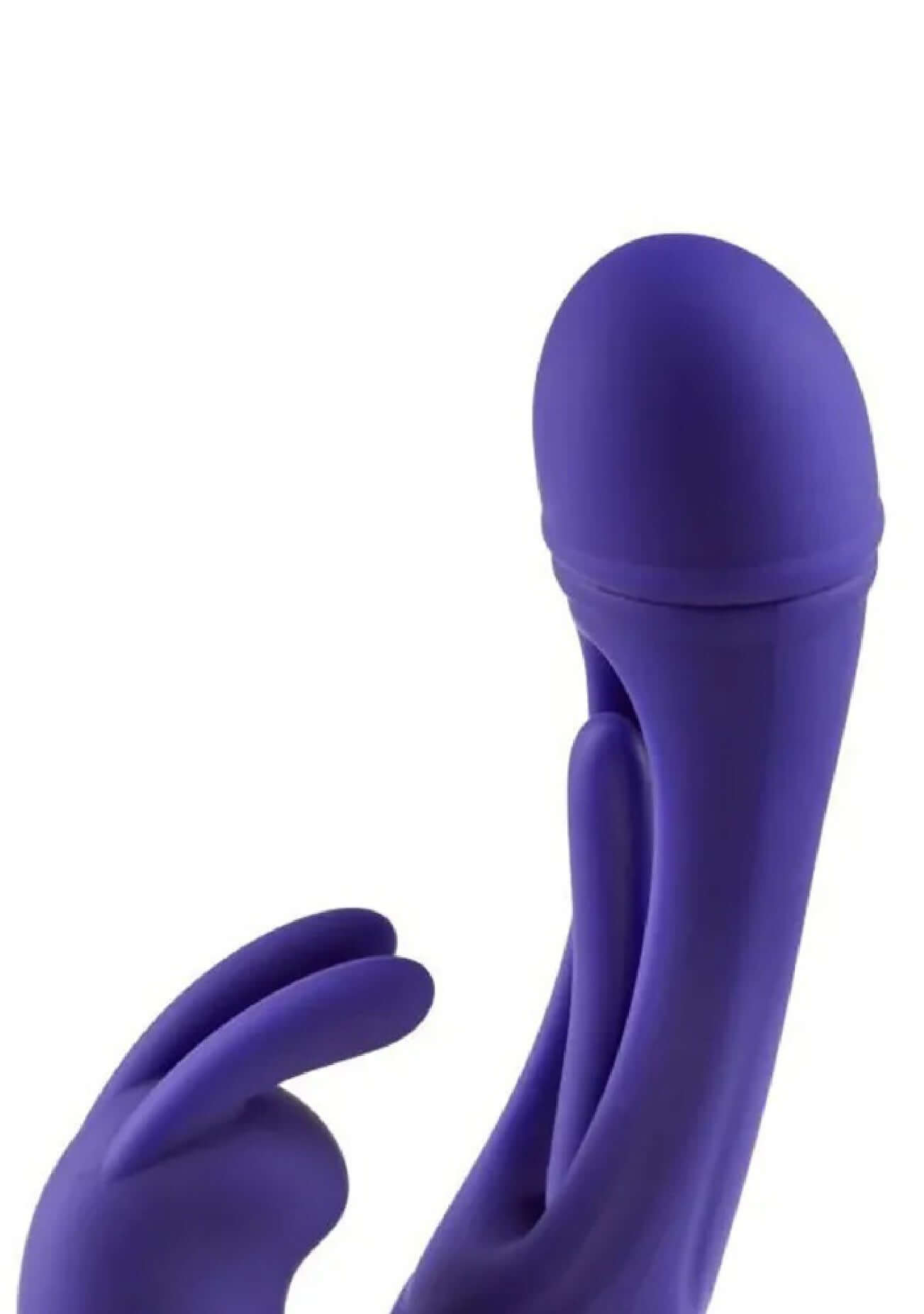 Violet Flutter Touch Rabbit vibrator with three motors for intense G-Spot stimulation and flapping central shaft detail.