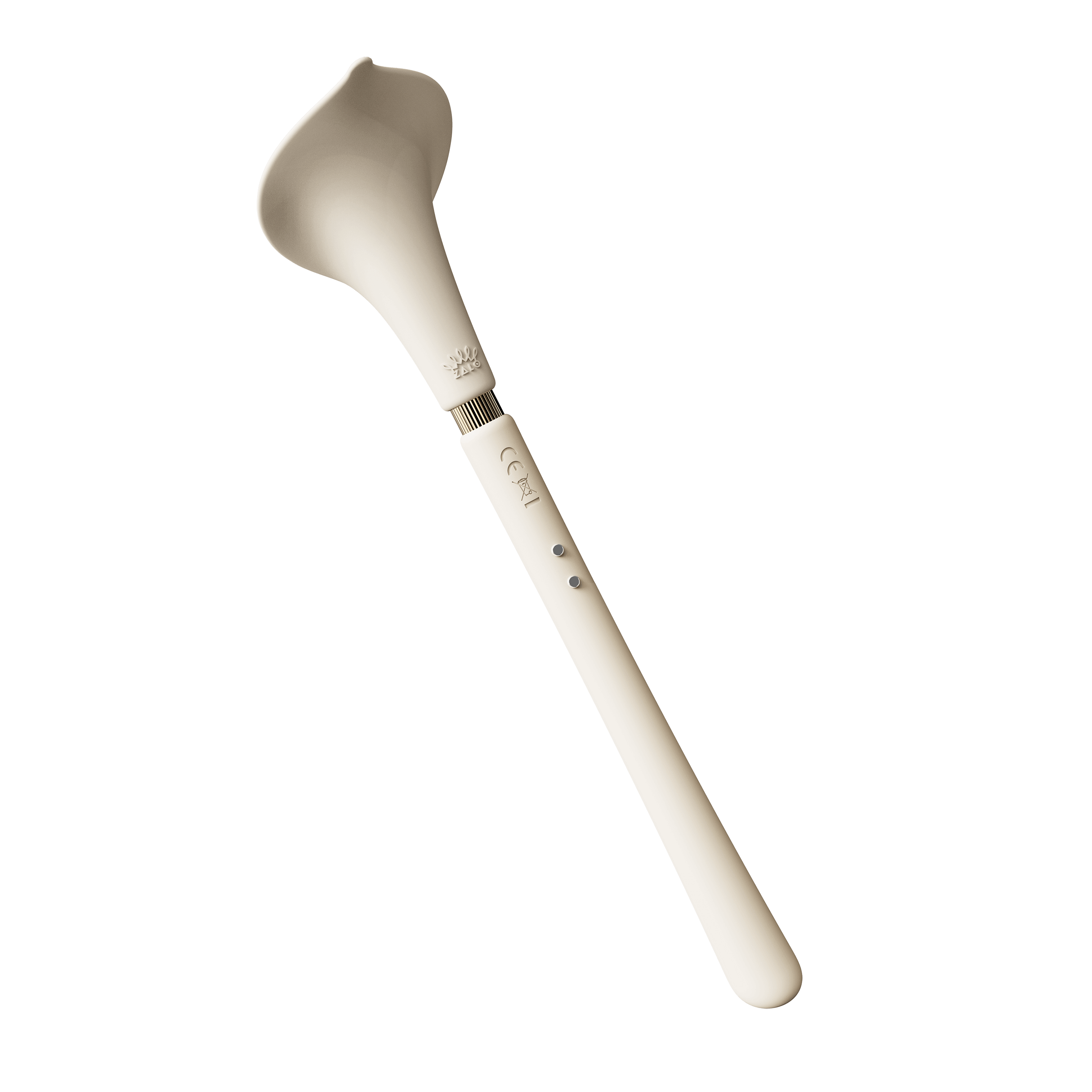 ZALO Calla Dual-Head Vibrating Wand in Ivory White for discreet personal massage and stimulation.