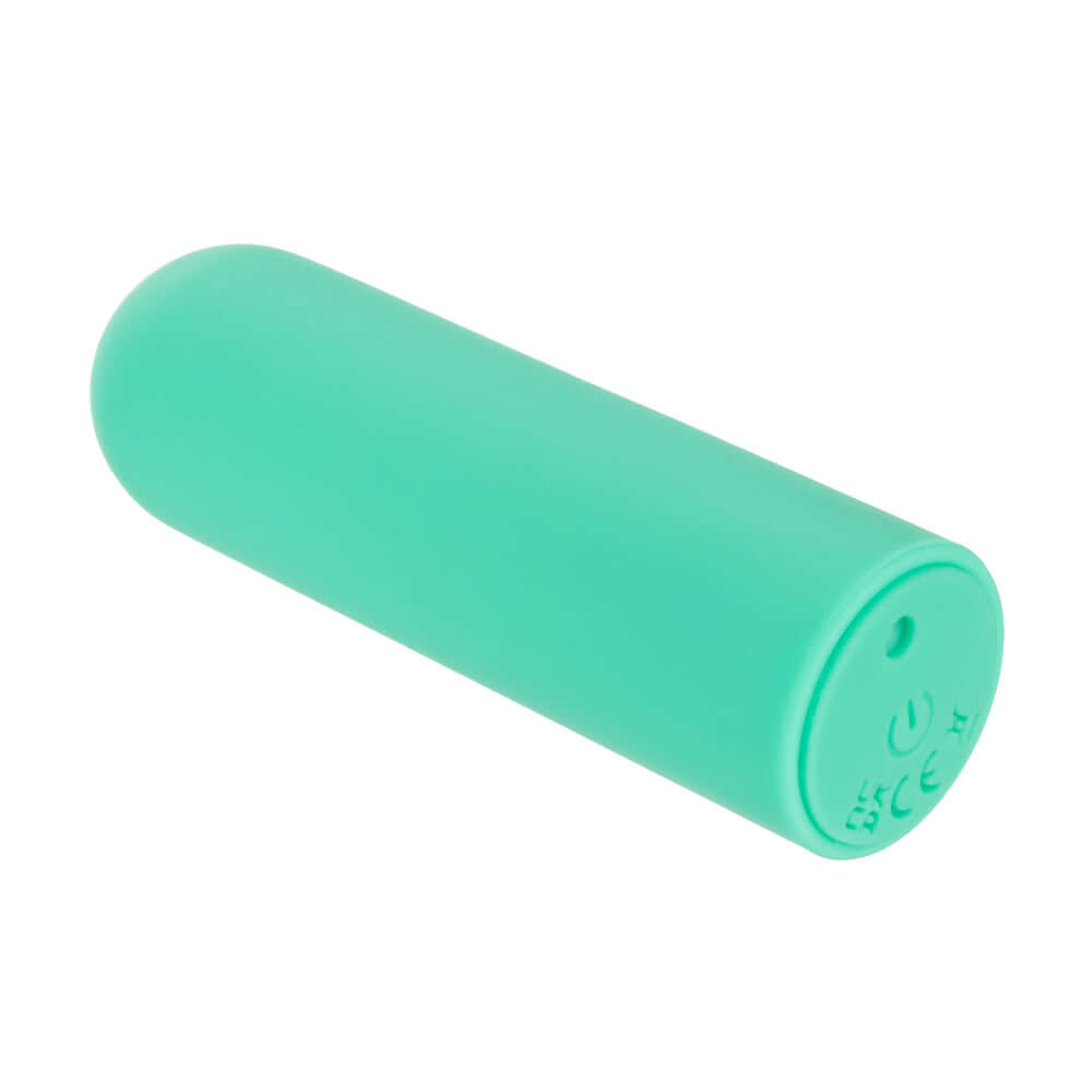 Turbo Buzz Rounded Mini Bullet - Green waterproof stimulator with 10 vibration functions for powerful and discreet pleasure.