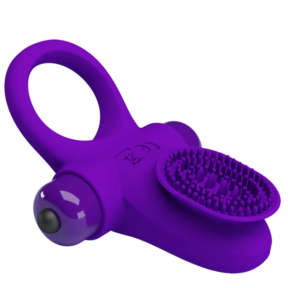 Pretty Love Vibrating Cock Ring II Purple silicone ring designed for enhanced pleasure and longer-lasting erections.