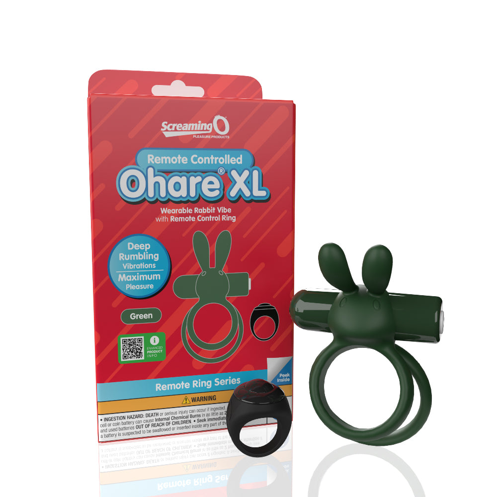 Screaming O Remote Controlled Ohare XL Vibrating  Ring - Green-3