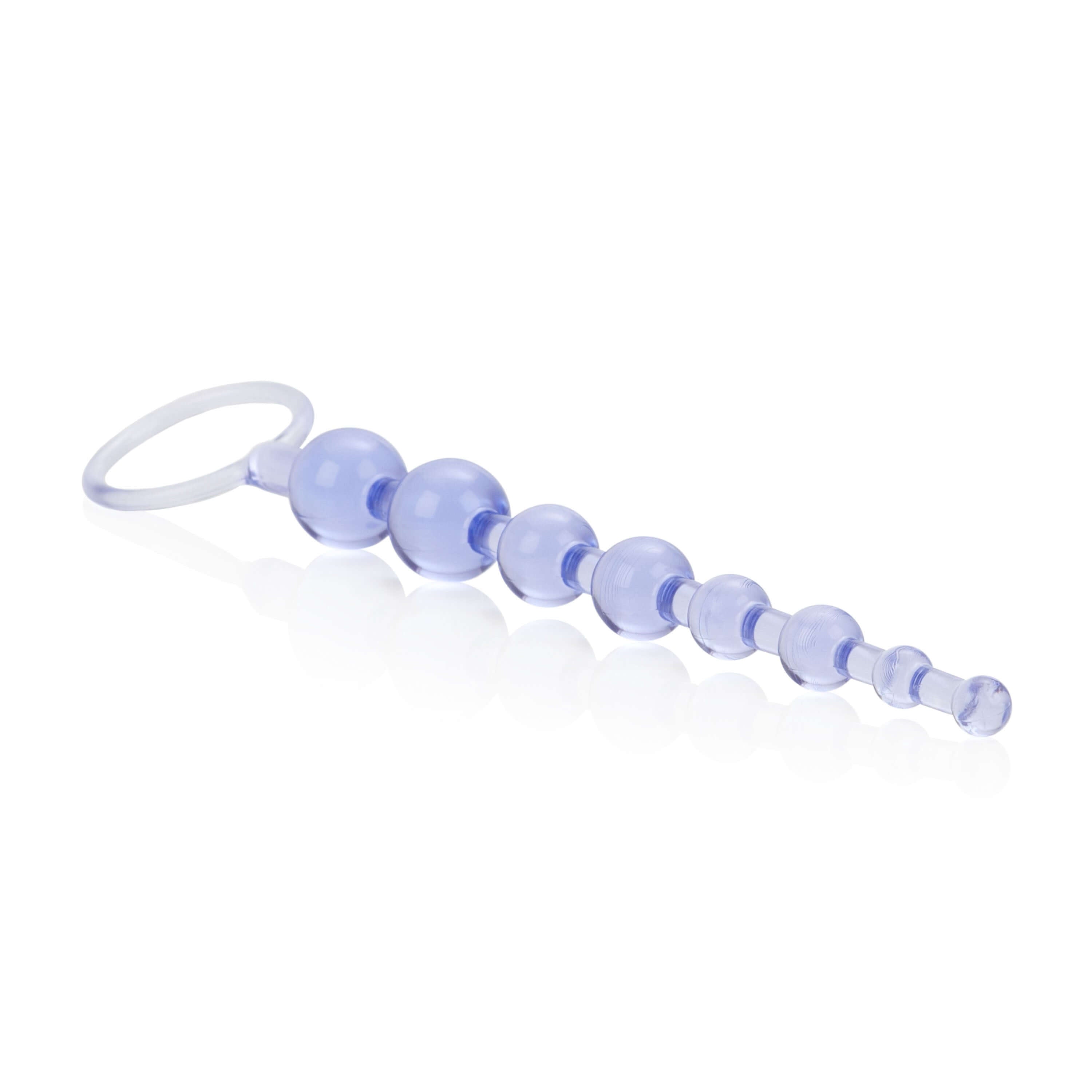 First Time Love Anal Beads Purple designed for beginners, featuring multiple beads in a gentle, purple color.