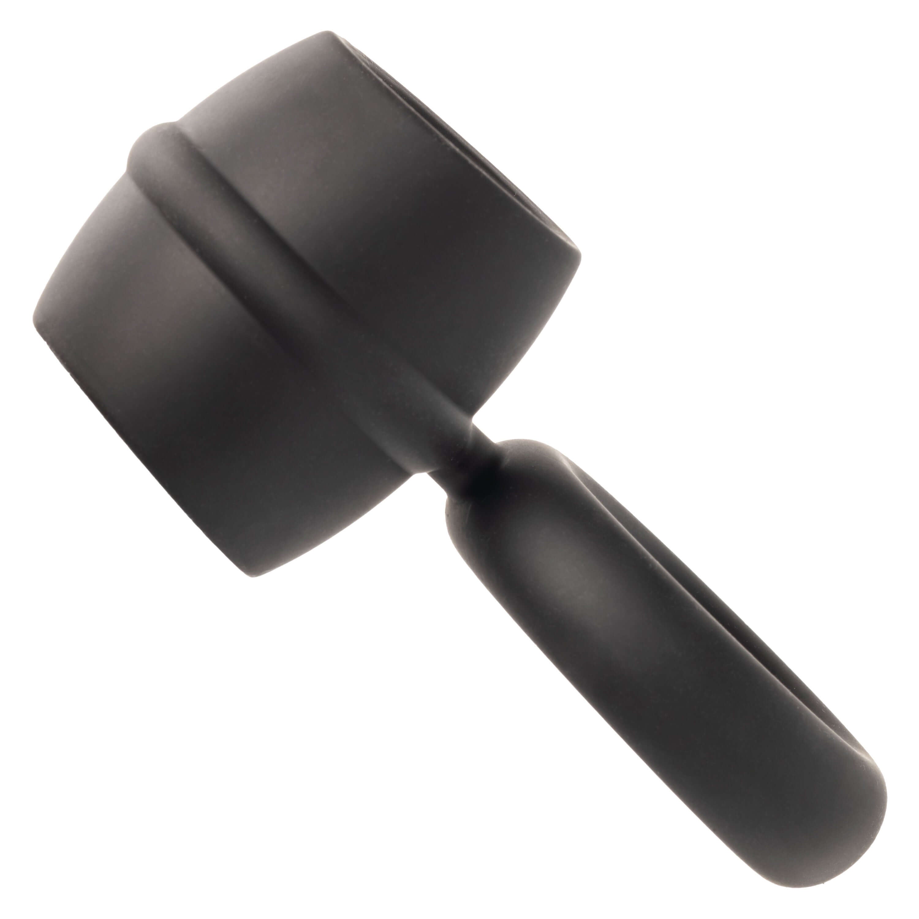 Alpha Liquid Silicone Dual Support Magnum Ring Black side view showcasing its sleek design and comfortable fit.