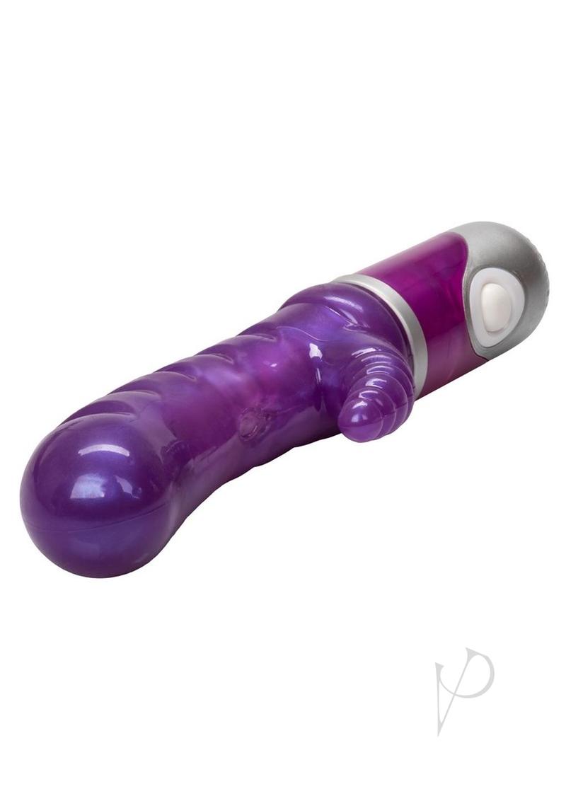Pearl Passion Please Rabbit Vibrator Purple with smooth shaft and clitoral stimulator for dual-zone pleasure.