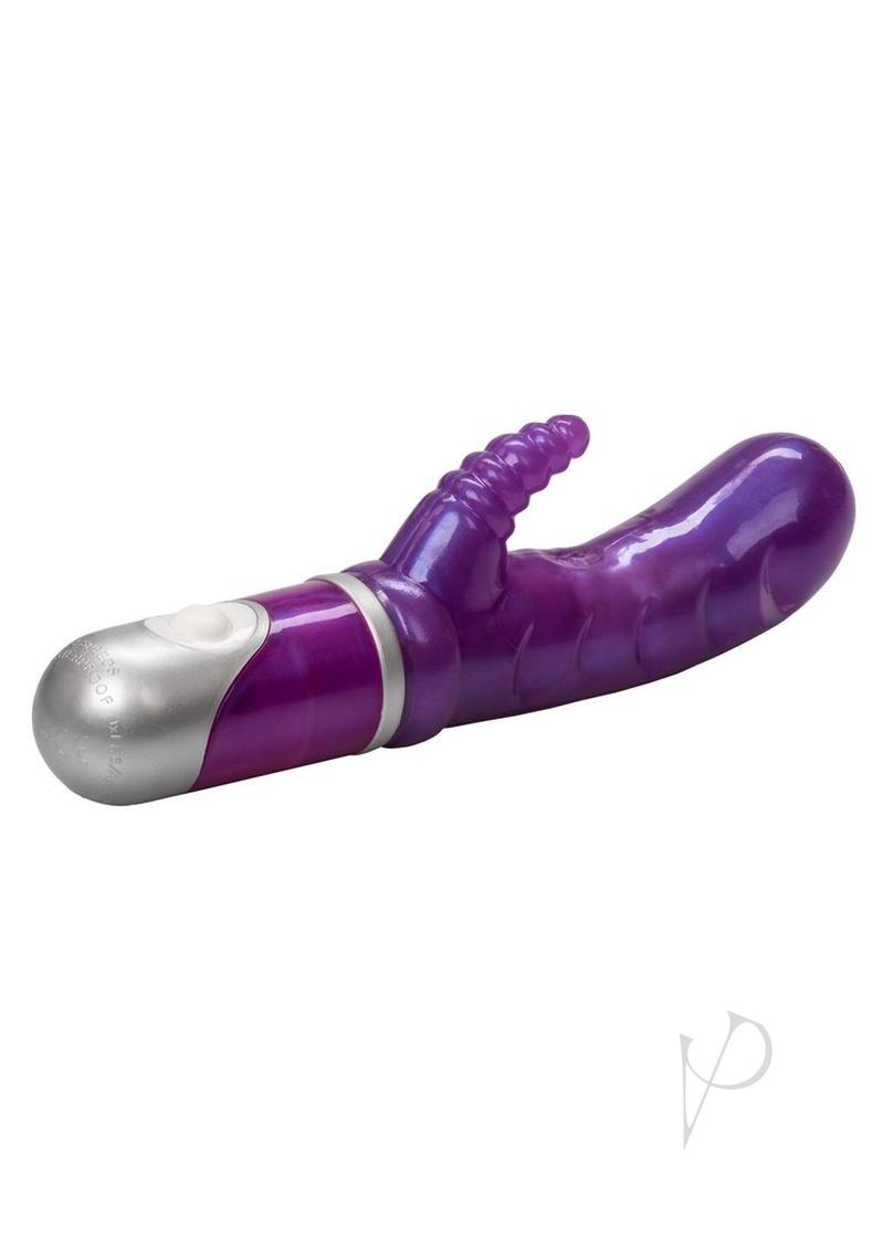 Pearl Passion Please Rabbit Vibrator Purple with smooth shaft and clitoral stimulator for dual-zone pleasure.