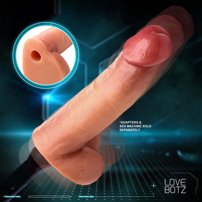 8" Cock Lock Dildo With Balls - Light-2