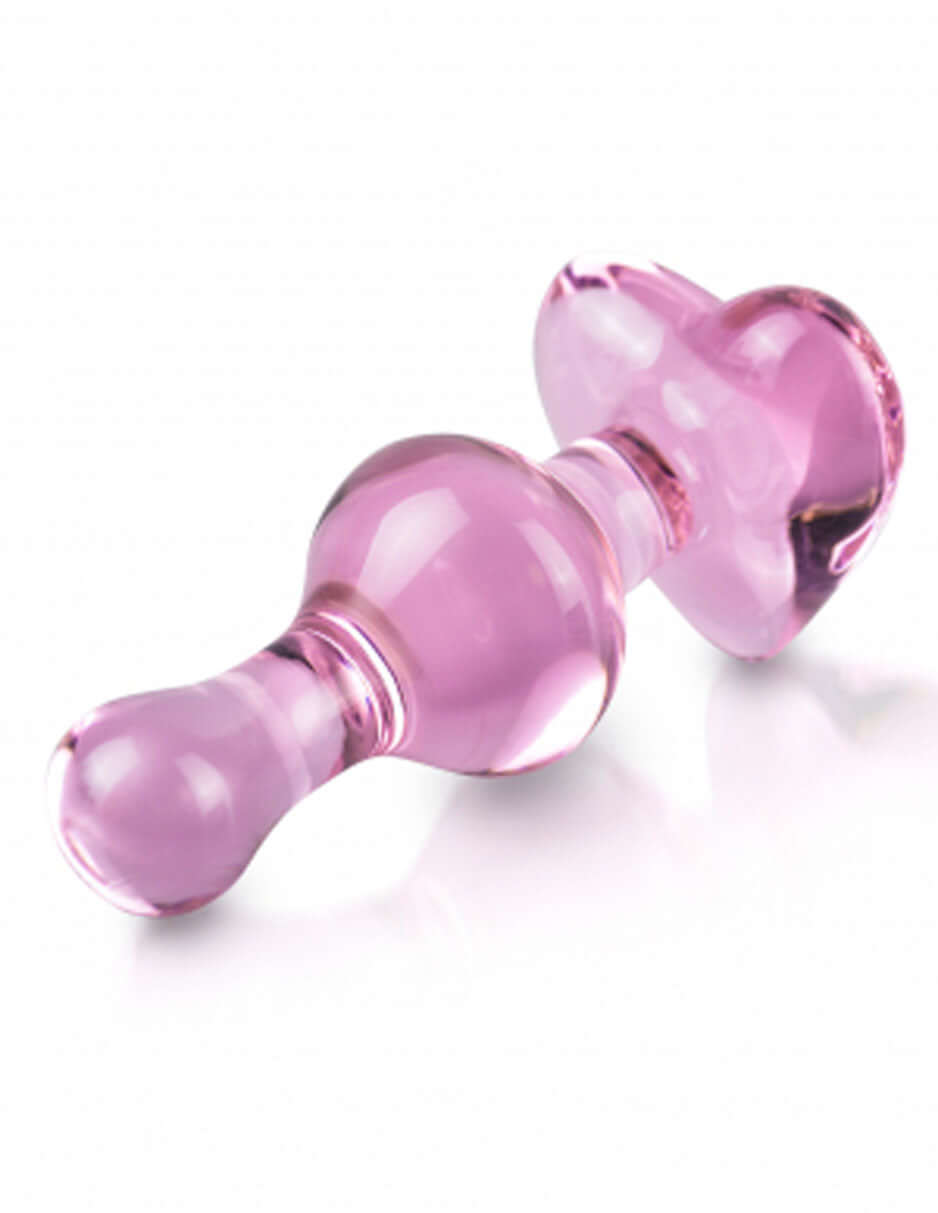 Icicles No 75 Glass Anal Plug Pink, elegant hand-blown glass plug for luxurious pleasure and temperature play.