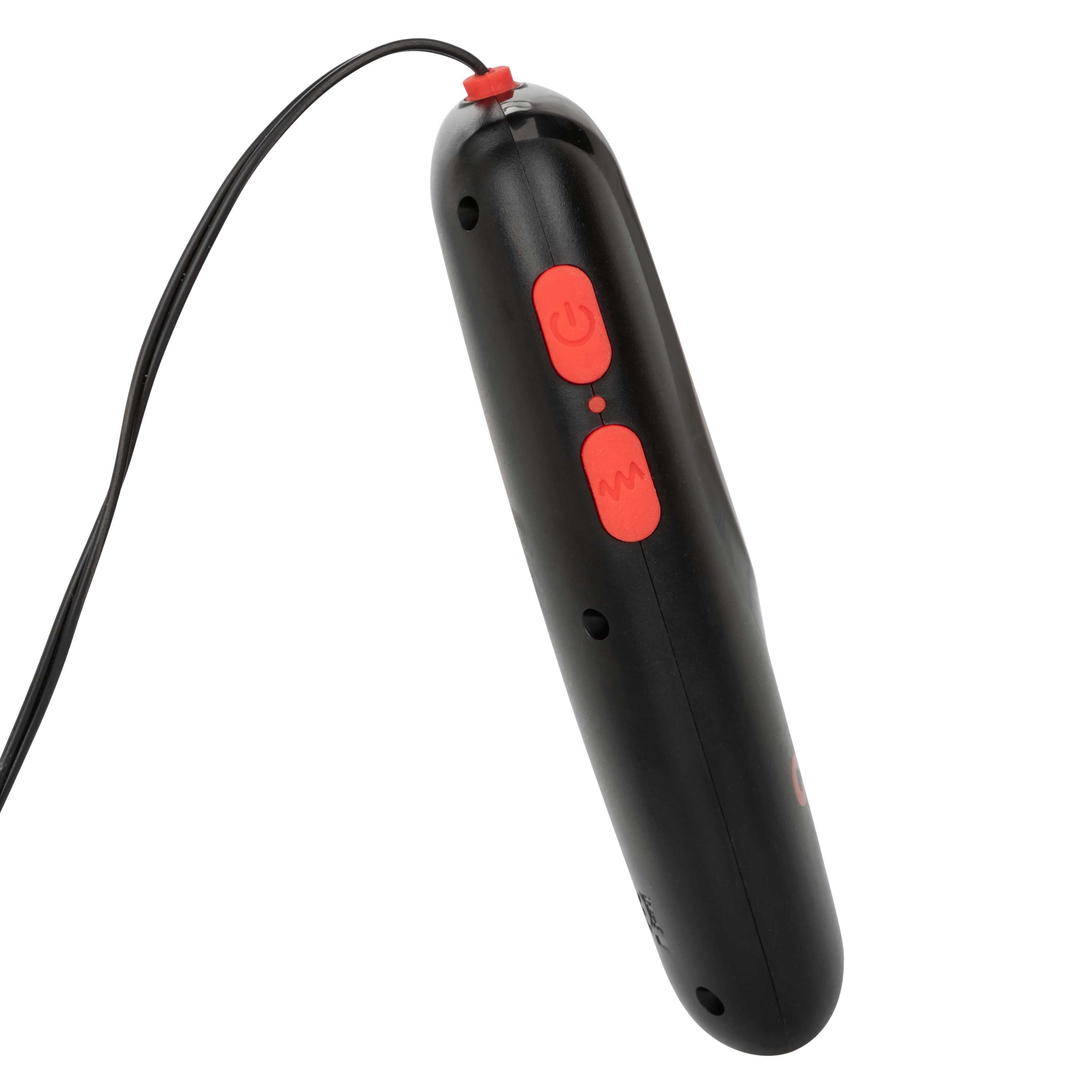 Colt Rechargeable Turbo Bullet Silver compact vibrator featuring power and function buttons on a sleek black design.