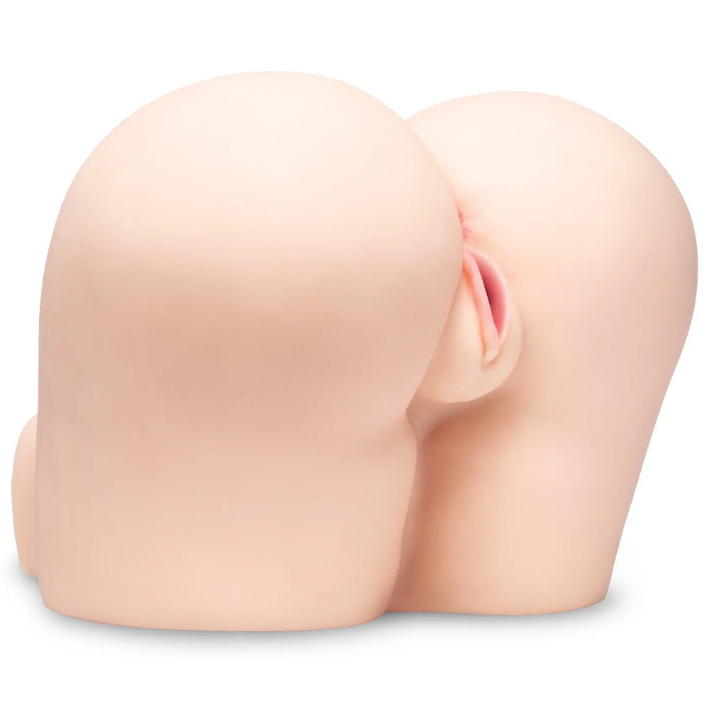 Stroke-x Doggystyle Pussy & Ass Masturbator Cream showcasing lifelike dual entrances.