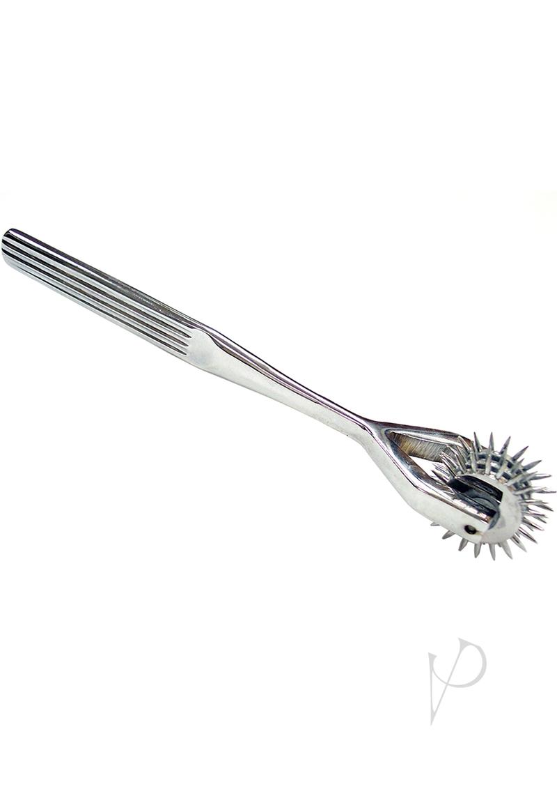 Rouge Triple Stainless Steel Pinwheel Silver for sensory play and pleasure exploration with spinning heads.