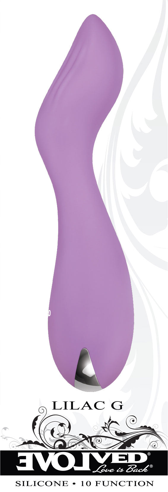 Lilac G Rechargeable Silicone Vibrator Purple displaying its elegant design, perfect for precise G-spot stimulation.