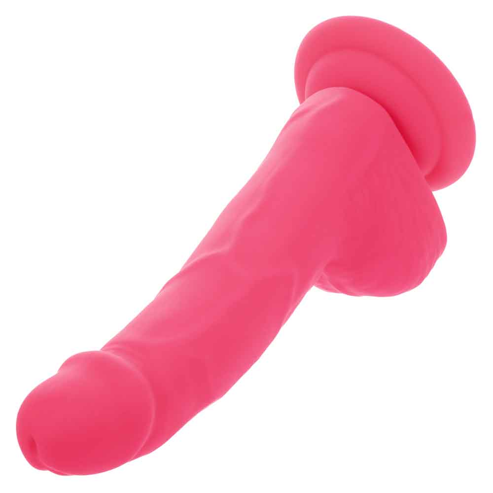 Pink 6 Inch Neon Silicone Studs Dildo with realistic texture and lively color