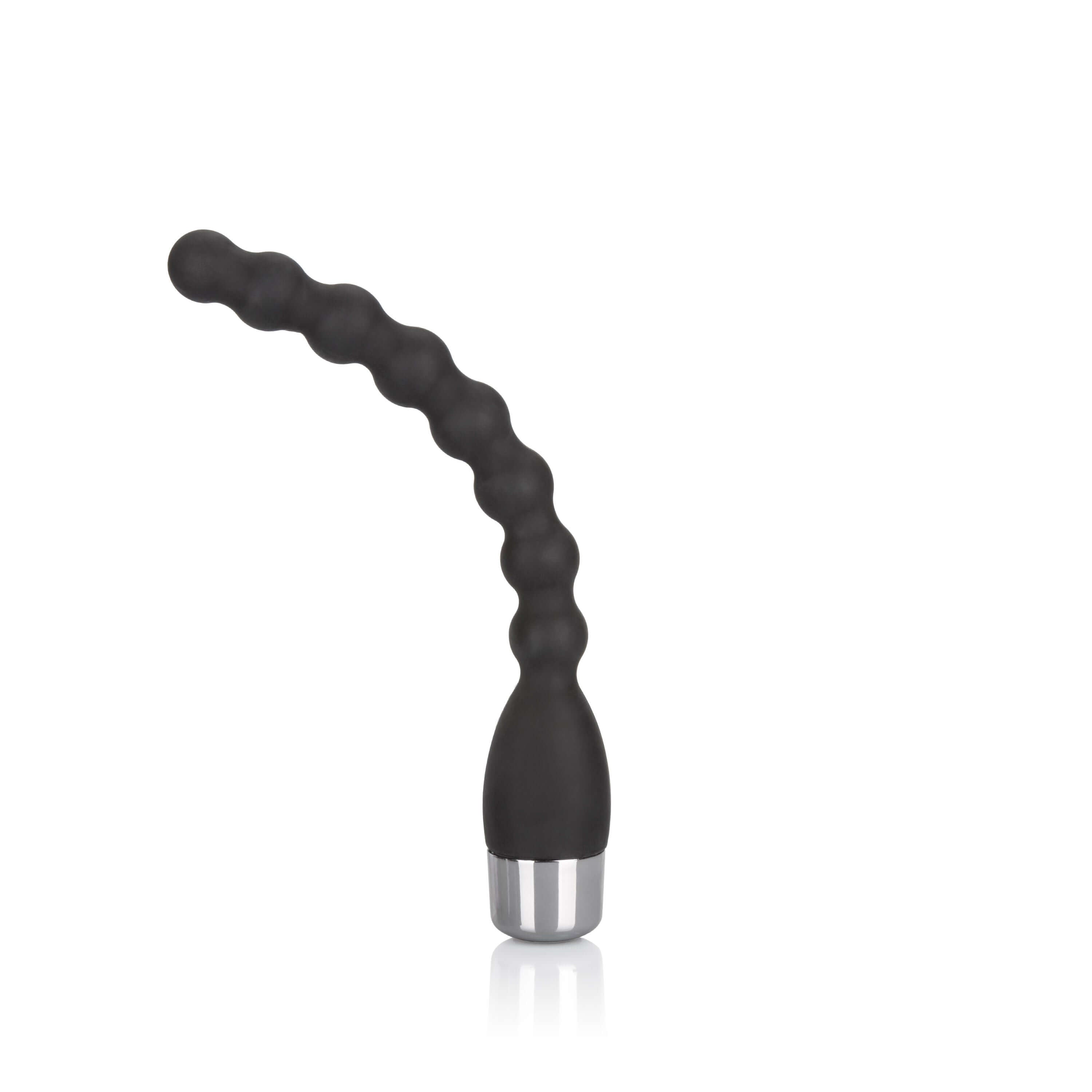 Silicone Bendie Power Probe Black, a flexible multi-directional pleasure device for customized stimulation.