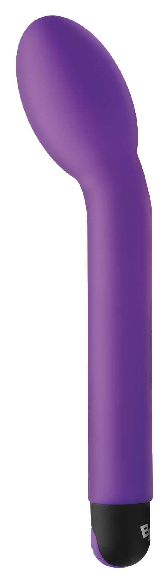 Bang 10X Rechargeable Silicone G-Spot Vibrator Purple with ergonomic curved shape and rounded tip for targeted stimulation.