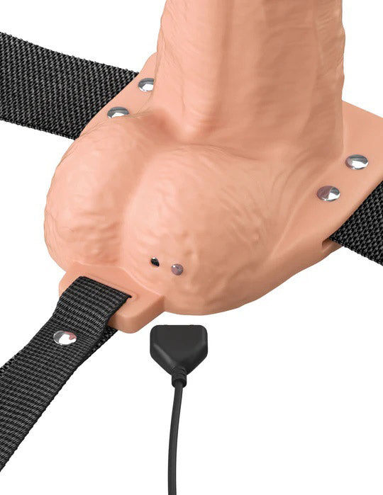 Fantasy X-Tensions Elite 7" Vibrating Hollow Silicone Strap-on - Light-3