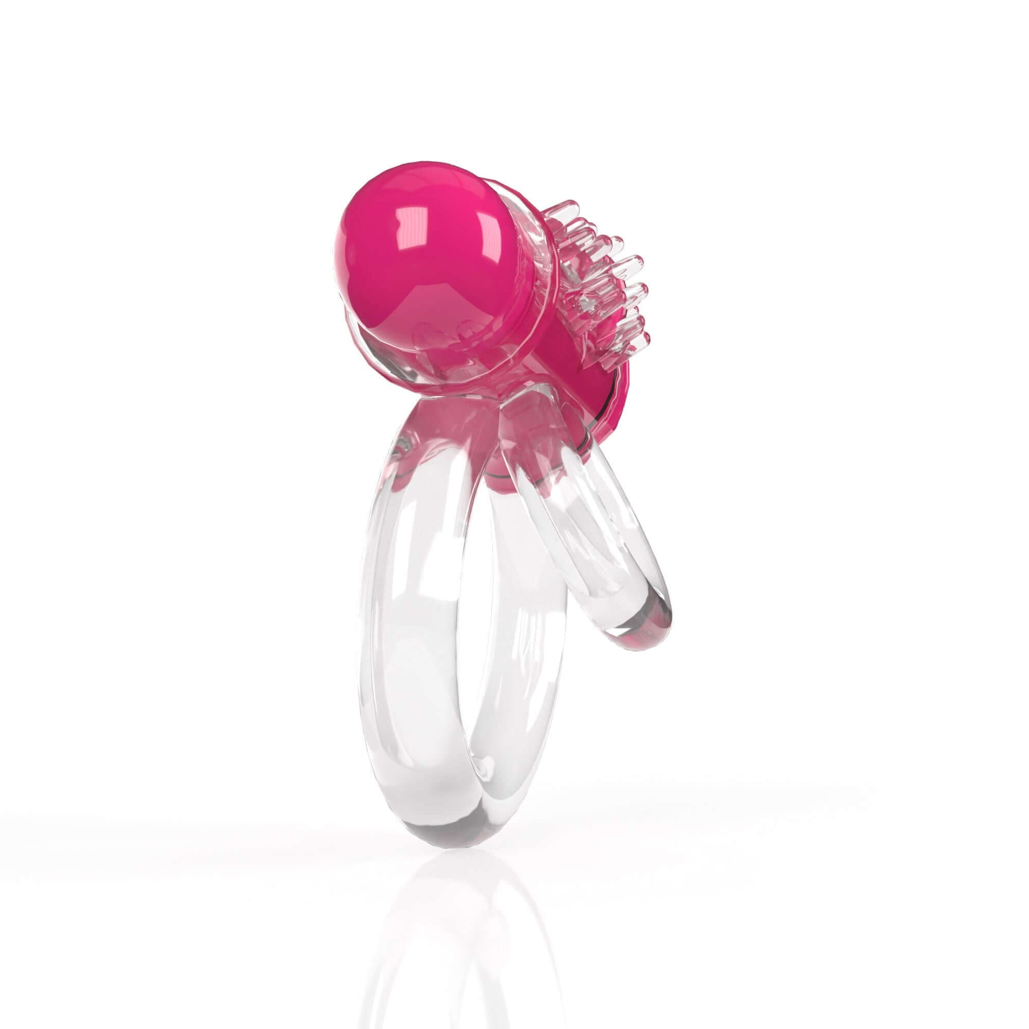 Screaming O 4T Double O 6 Super Powered Ring Strawberry shown from the side, featuring vibrant pink and clear design.
