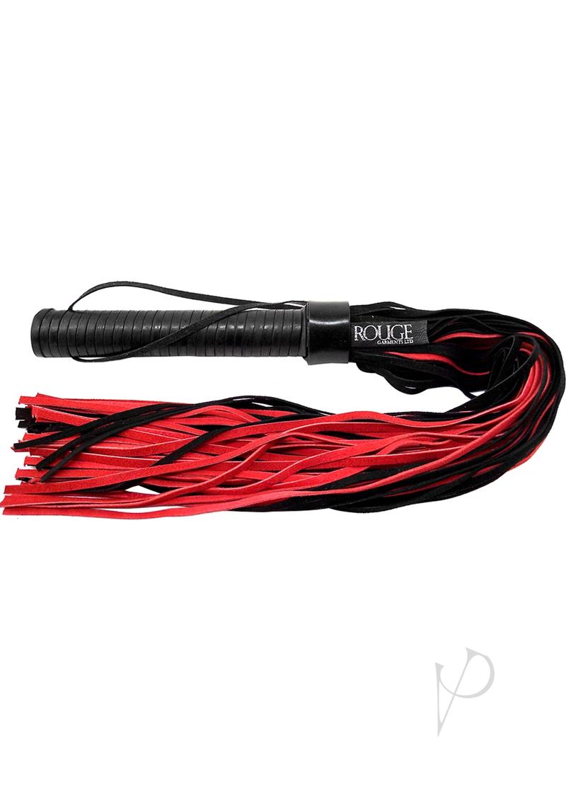 Rouge Suede Flogger with Leather Handle Black and Red