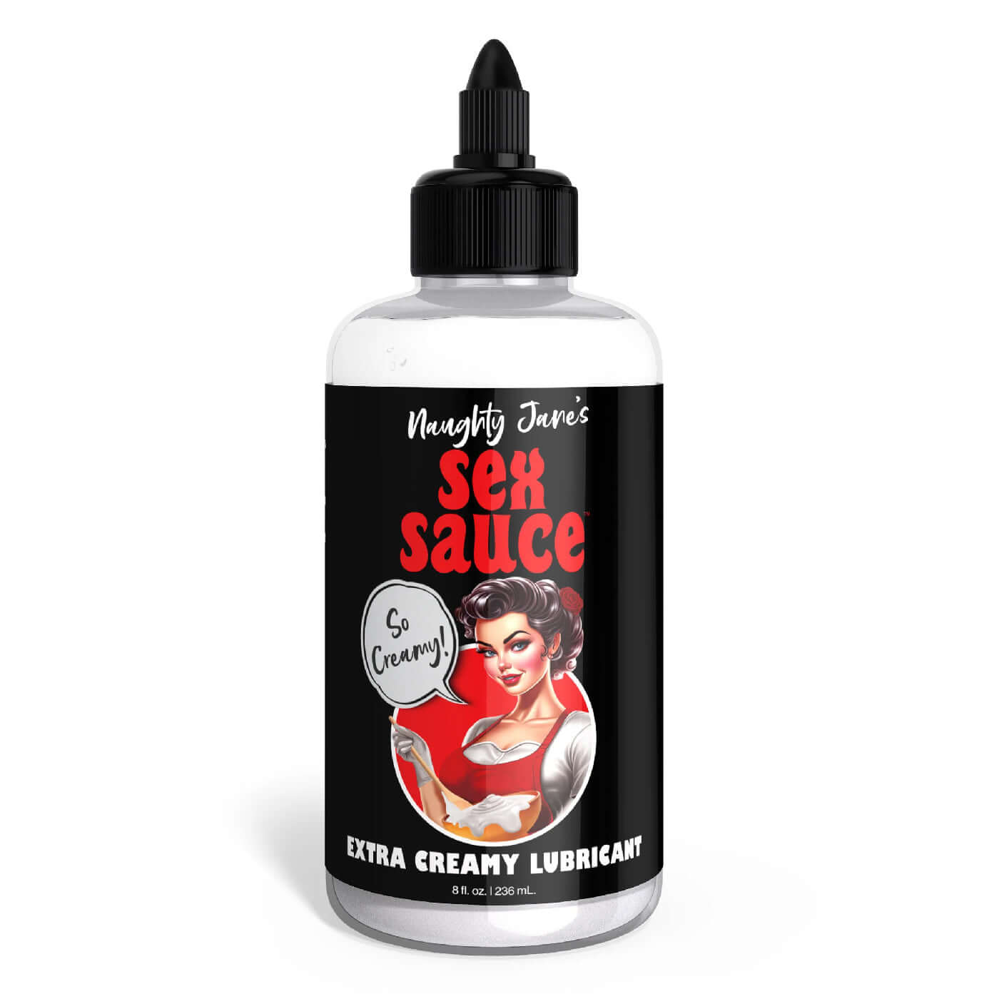 Naughty Jane's Sex Sauce Extra Creamy Lubricant 8 Oz Bottle - Thick, Gooey, and Enhanced Sensual Lubrication