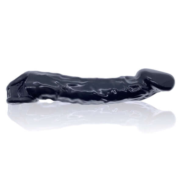 Oxballs Muscle Ripped Slim Veiny Cocksheath in Night Black, made of soft silicone for ultimate comfort and pleasure.