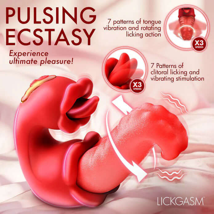 Lickgasm Lick Lasher Licking Vibrator - Red-3