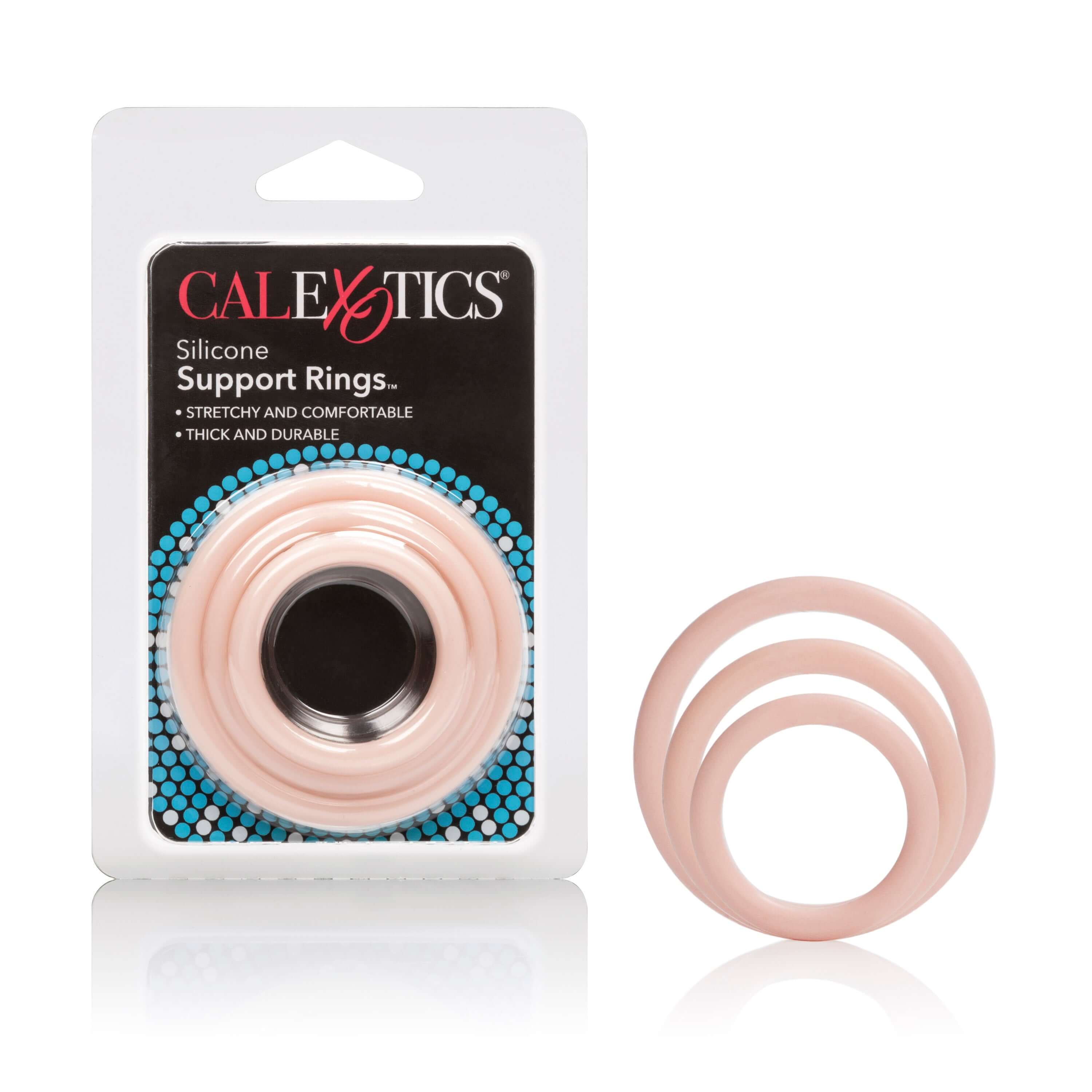 Silicone Support Rings 3 Pack Ivory in packaging, featuring three stretchy and comfortable silicone rings.