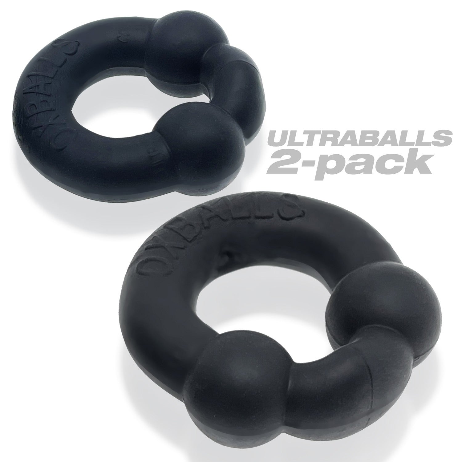 Ultraballs 2- Piece Cockring Set - Night Black-2