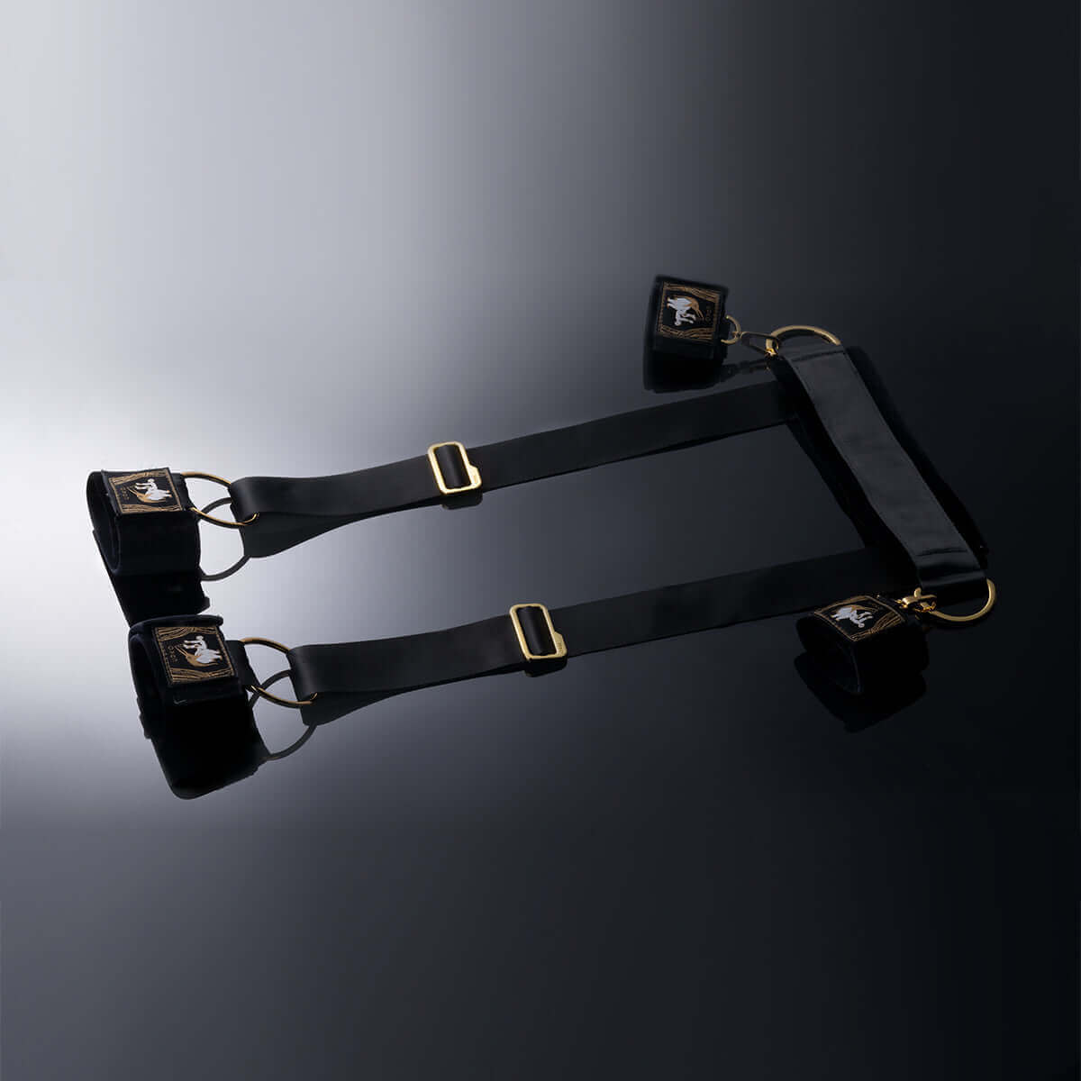 UPKO Bondage Gear Sling with adjustable cuffs and sturdy nylon strap for enhanced play and comfort.