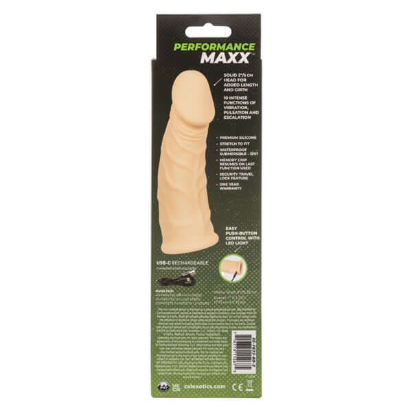 Performance Maxx Rechargeable Vibrating Extension 7" - Ivory-0