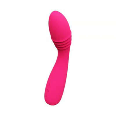Vedo Ohni Rechargeable G-Spot Thrusting Vibe Pink, a pink vibrator designed for dual stimulation and precision G-spot pleasure.