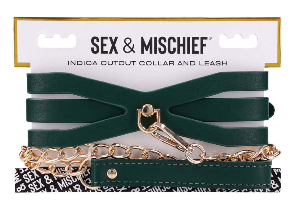 Indica Cutout Collar and Leash - Green-1