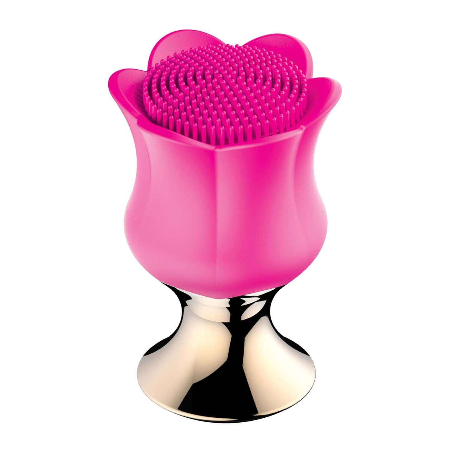 Fuchsia Goddess Diamond Bloom Massager with flower-style texture and USB rechargeability