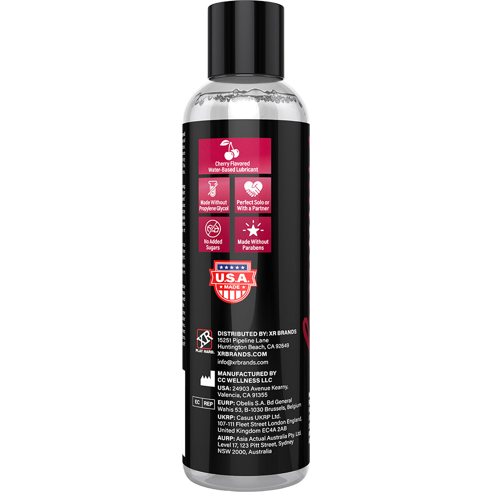 Jock Rimming Lubricant Cherry 8 Oz bottle featuring cherry flavor and water-based formula.