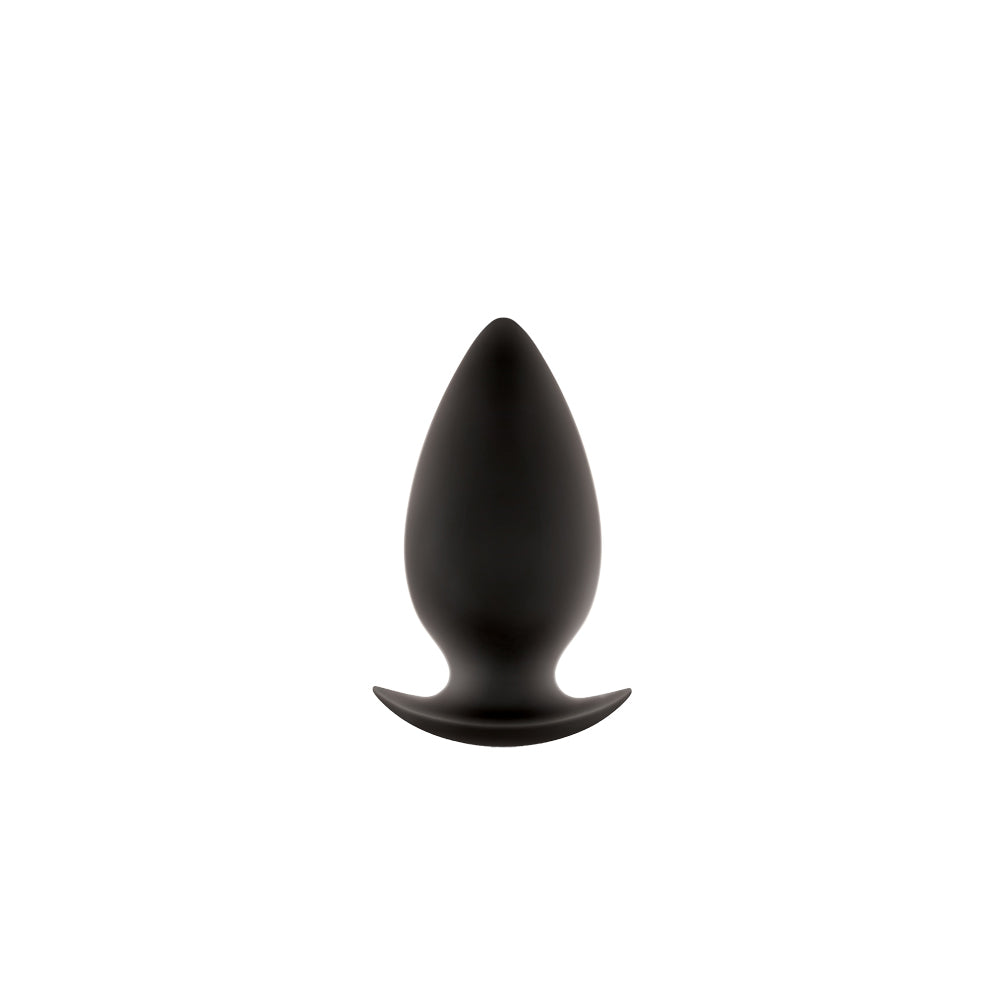 Renegade Spades Butt Plug Extra Large shown in black silicone, featuring ergonomic T-shaped base for comfort.