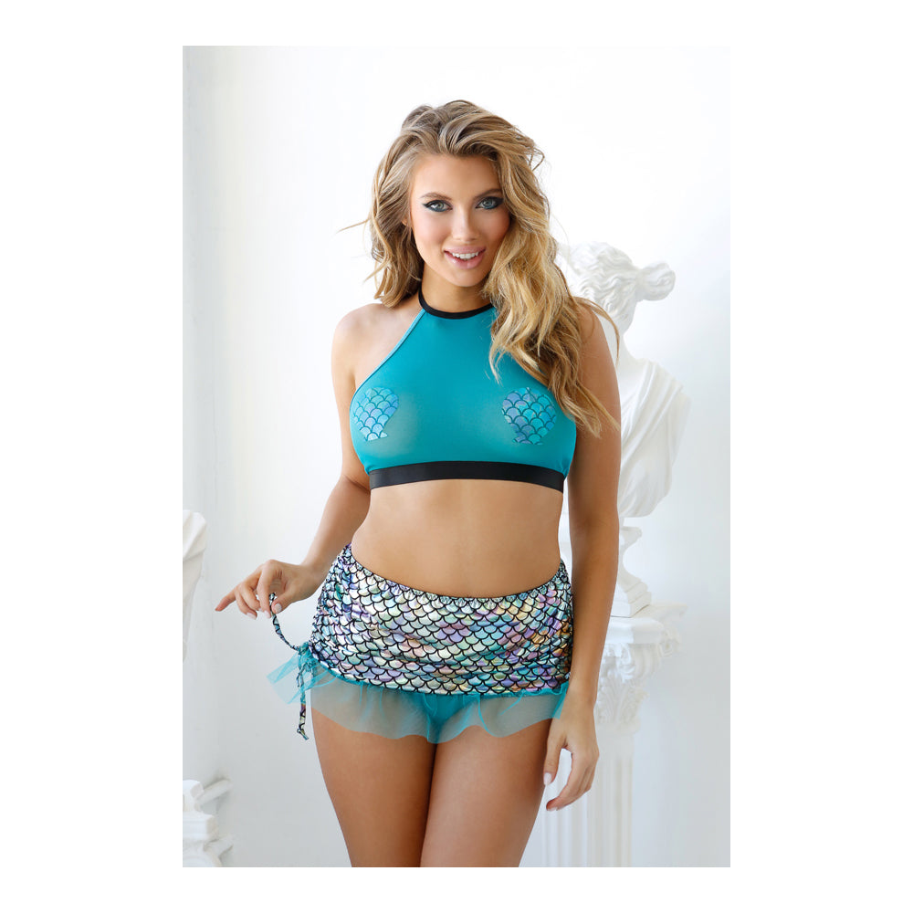 Beach Please Mermaid Costume Set M/L Teal - Image 2